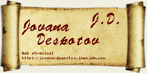 Jovana Despotov vizit kartica